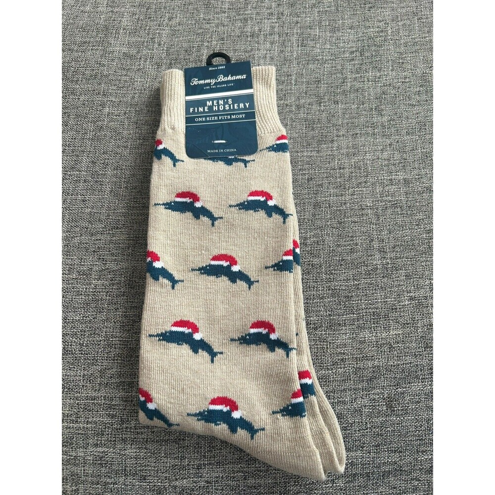 Tommy Bahama Dress Socks SANTA MARLINS Mens One Size Christmas New